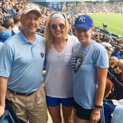 Greg, Elizabeth and Maddie enjoying a Sporting KC match